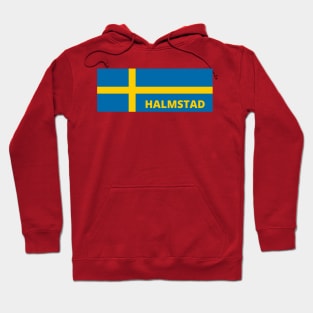 Halmstad City in Swedish Flag Hoodie